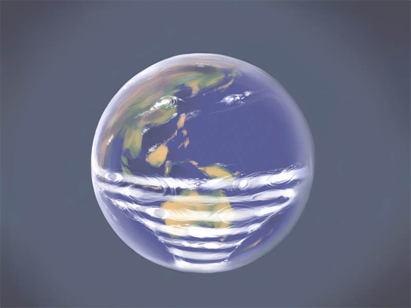 akinbo (hyouka fuyou), bad id, bad pixiv id, cloud, earth (planet), panties, planet, striped clothes, striped panties, underwear