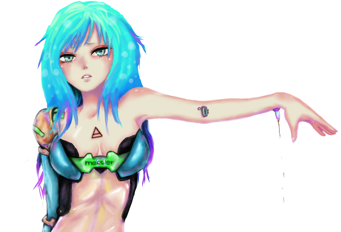 original, bad id, bad pixiv id, 1girl, aqua eyes, aqua hair, blush, breasts, female focus, long hair, medium breasts, solo