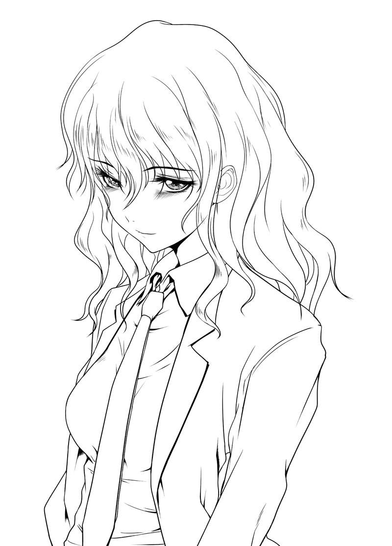 osuzu akiomi, kiyama harumi, toaru kagaku no railgun, toaru majutsu no index, 00s, bags under eyes, greyscale, lab coat, monochrome, necktie, solo, wavy hair