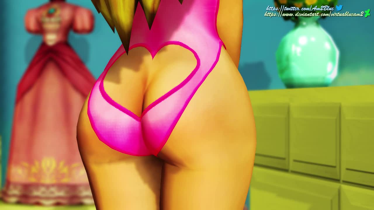 virtuablueam2, princess peach, mario (series), nintendo, animated, tagme, video, 1girl, 3d, arms behind back, ass, ass cutout, ass shake, bouncing breasts, breasts, butt crack, close-up, clothing cutout, covered erect nipples, huge ass, jiggle, large breasts, legs, long hair, looking at viewer, looking back, one-piece swimsuit, open mouth, pink lips, princess, smile, solo, swimsuit, thighs, tongue, waving, waving at viewer