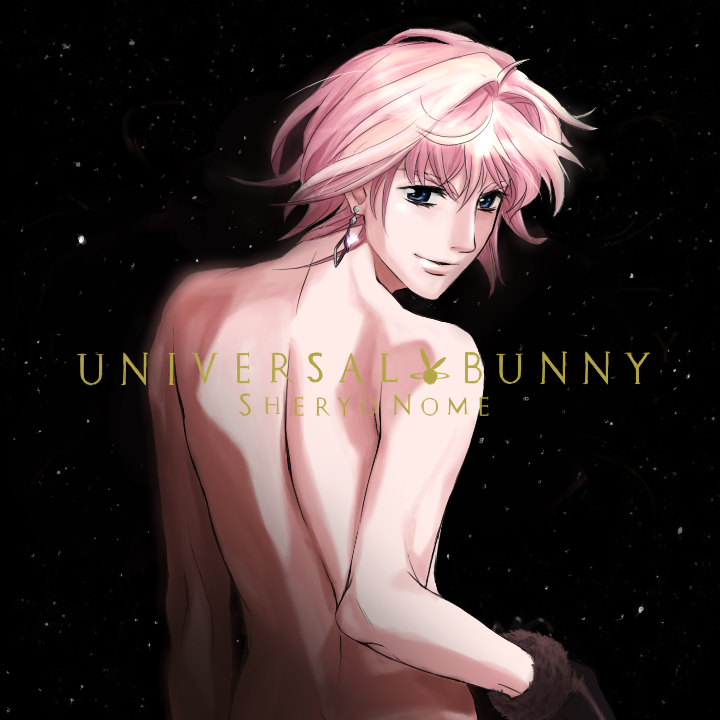 tan18-k, sheryl nome, macross, macross frontier, 00s, 1boy, back, bare back, bare shoulders, earrings, genderswap, genderswap (ftm), jewelry, male focus, pink hair, solo, universal bunny