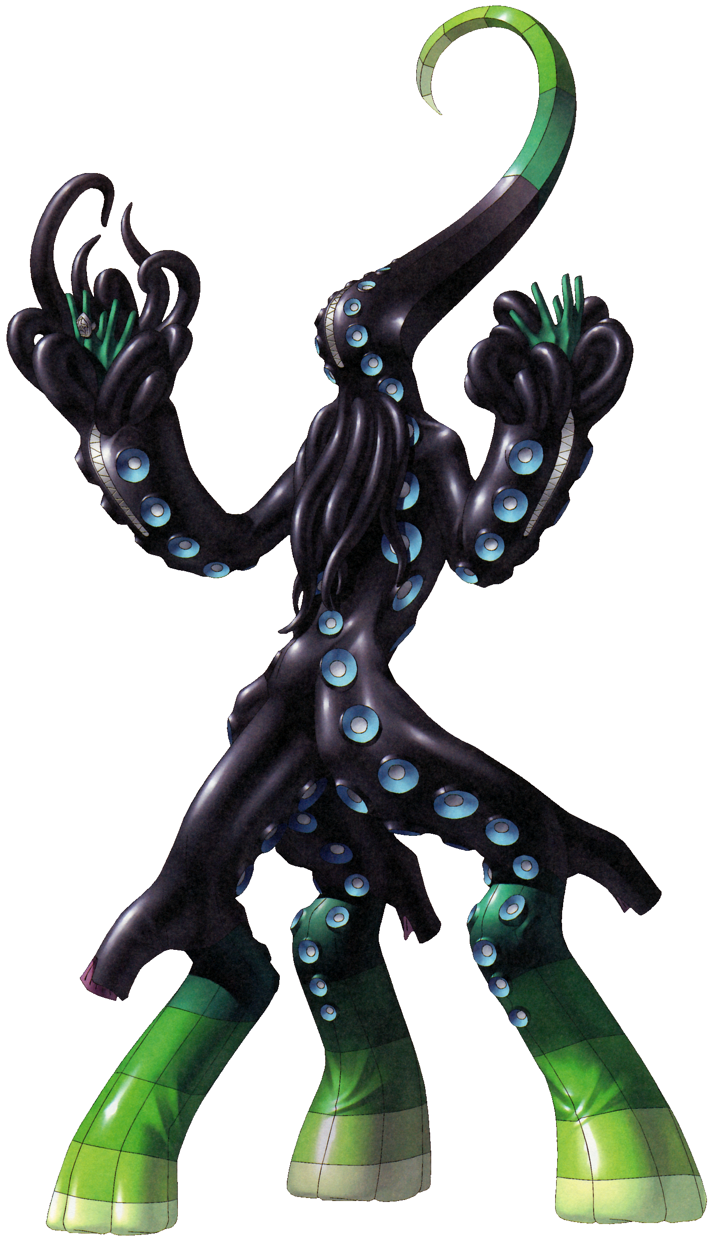 kazuma kaneko, nyarlathotep (persona 2), persona, persona 2, persona 2 tsumi, absurdres, highres, official art, third-party source, eldritch abomination, jewelry, no humans, persona (summon), ring, simple background, solo, teeth, tentacles, transparent background