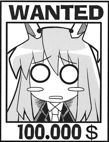 herada mitsuru, reisen udongein inaba, touhou, lowres, 1girl, animal ears, blazer, blush stickers, female focus, greyscale, jacket, monochrome, necktie, o o, rabbit ears, solo, upper body, wanted poster, white background