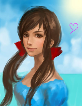 lotus (elico), seychelles (hetalia), axis powers hetalia, lowres, 00s, 1girl, brown eyes, brown hair, dark-skinned female, dark skin, dress, female focus, hair ribbon, long hair, realistic, ribbon, smile, solo, twintails