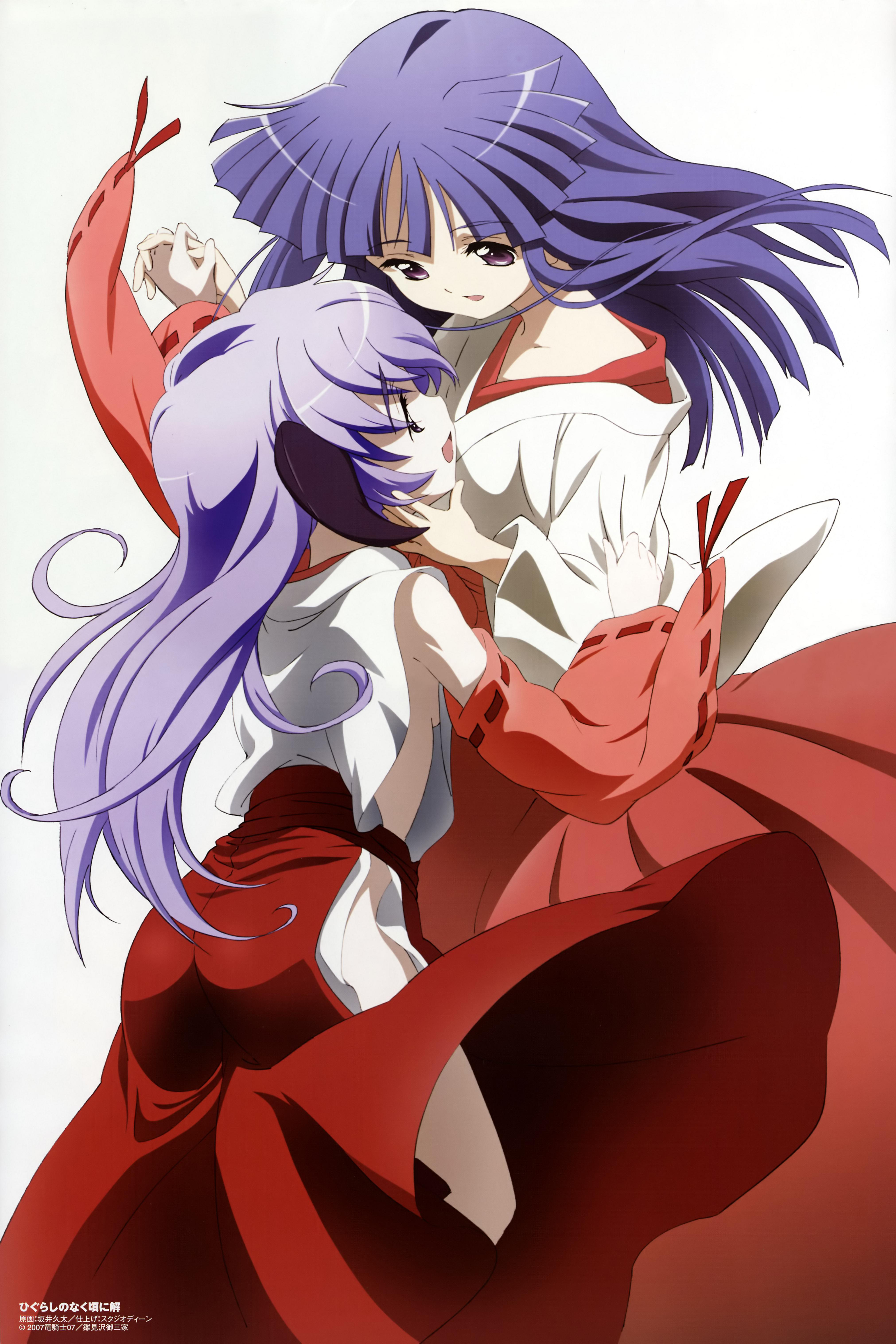 furude rika, hanyuu, comp h's, higurashi no naku koro ni, absurdres, highres, 00s, japanese clothes, miko