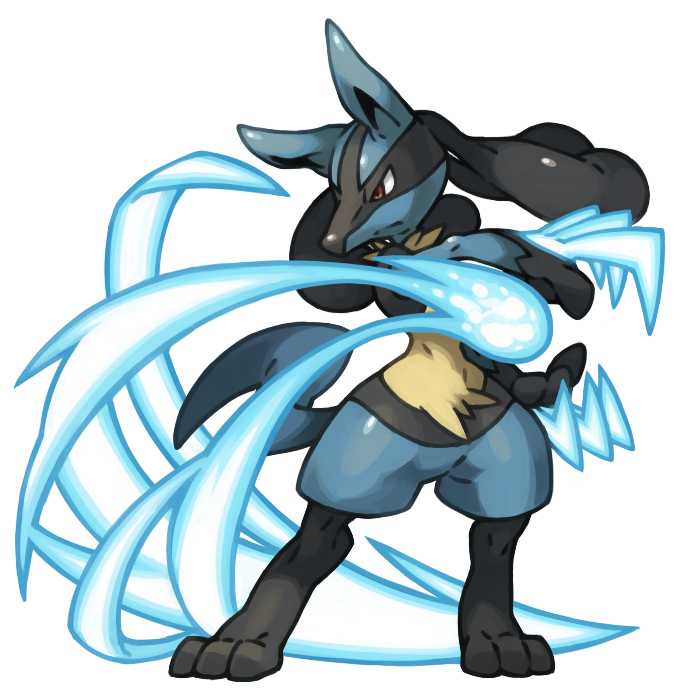 pearl7, lucario, nintendo, pokemon, charging, md5 mismatch, 00s, claws, energy, furry, gen 4 pokemon, pokemon (creature), red eyes, simple background, solo, tail