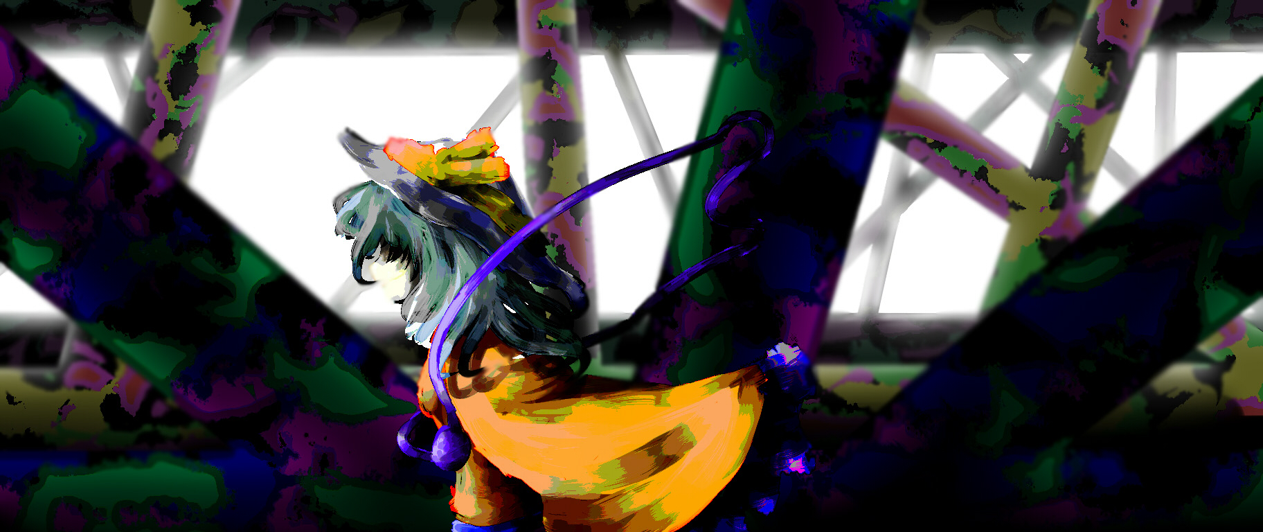 fujinohara akihira, komeiji koishi, touhou, silver hair, bad id, bad pixiv id, highres, 1girl, female focus, hat, skirt, solo