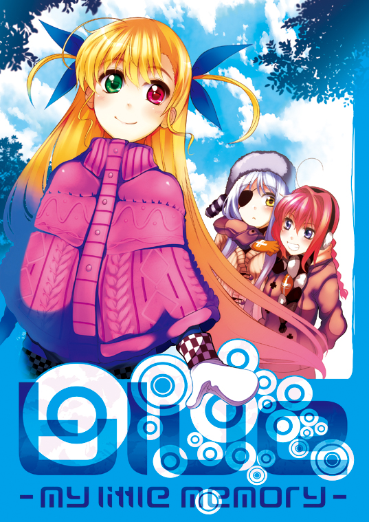 kawakami shuuichi, syu (no1zerg), cinque (nanoha), numbers (nanoha), vita (nanoha), vivio, lyrical nanoha, mahou shoujo lyrical nanoha, mahou shoujo lyrical nanoha strikers, silver hair, bad id, bad pixiv id, 00s, 3girls, blonde hair, braid, eyepatch, heterochromia, long hair, multiple girls, red eyes, red hair, twin braids, twintails, yellow eyes