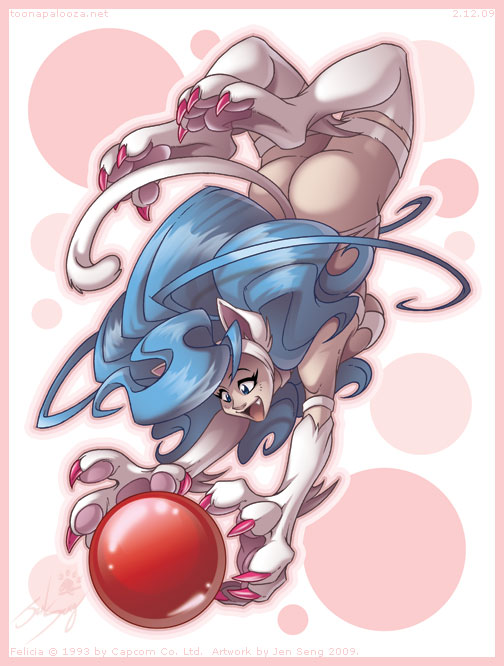 felicia (darkstalkers), capcom, darkstalkers, tagme, animal ears, blue hair, cat ears