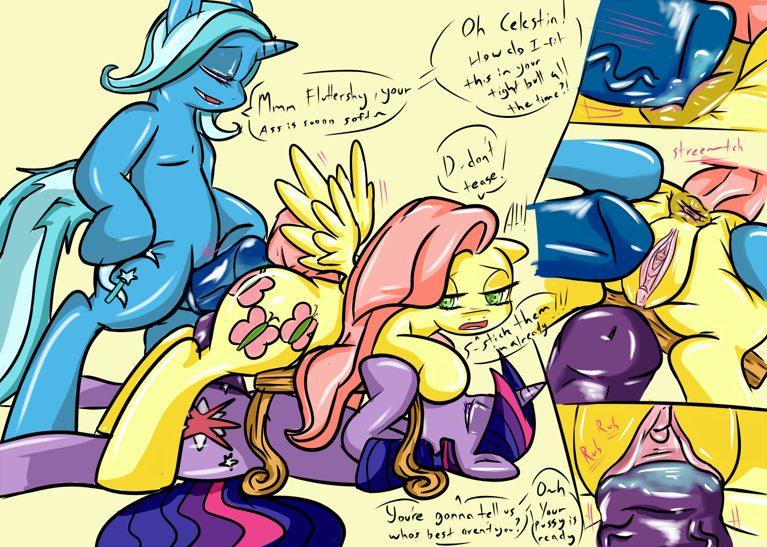 Rule34 – If it exists, there is porn of it / saurian (artist), fluttershy (mlp), trixie (mlp), twilight sparkle (mlp) / 503306