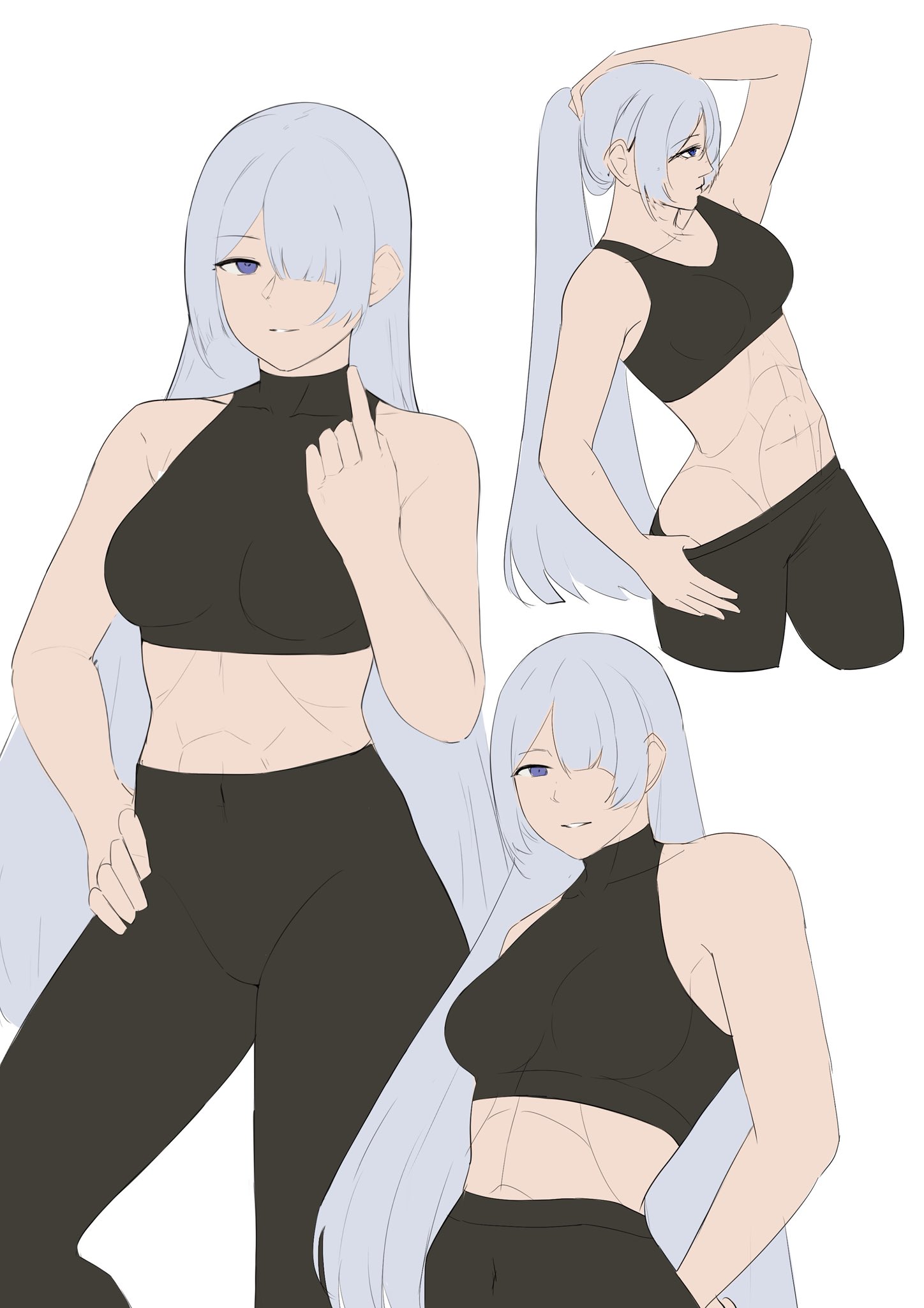 chika 232, ak-15 (girls' frontline), girls' frontline, highres, tagme, 1girl, breasts, clothes pull, medium breasts, pants, pants pull, simple background, white background