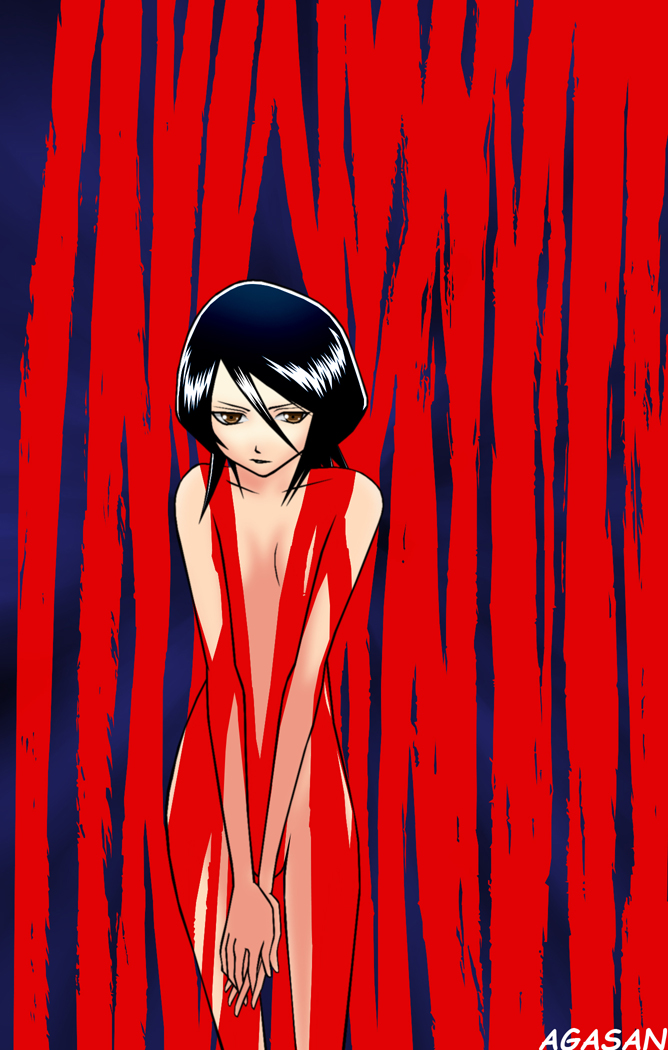 agasan, kuchiki rukia, bleach, 00s, black hair, breasts, flat chest, nude