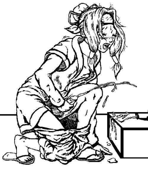 haku (naruto), naruto (classic), naruto (series), artist request, 1boy, blush, closed eyes, crossdressing, crossdressing (mtf), cum, erection, full body, kneeling, long hair, male focus, masturbation, monochrome, open mouth, penis, solo, trap, white background