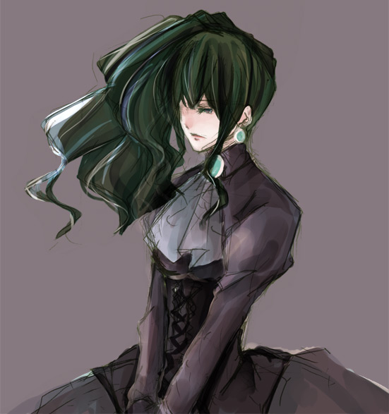 toukoku sasaiko, ushiromiya natsuhi, umineko no naku koro ni, bad id, bad pixiv id, 00s, 1girl, dress, female focus, simple background, solo