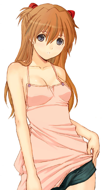 seiru (prairie), souryuu asuka langley, neon genesis evangelion, 1girl, apron, blue eyes, female focus, long hair, orange hair, red hair, solo