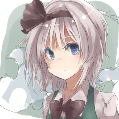 hisona (suaritesumi), konpaku youmu, touhou, silver hair, bad id, bad pixiv id, lowres, 1girl, blue eyes, bow, bowtie, colored eyelashes, eyelashes, female focus, hair bow, short hair, solo