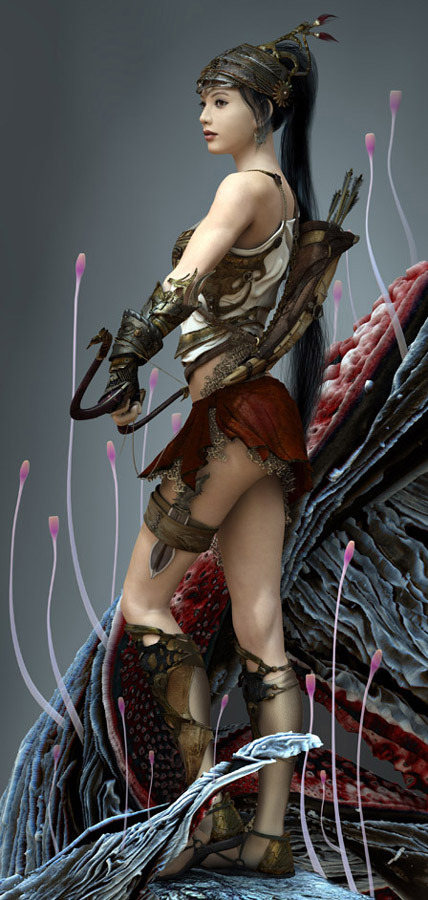 kim hyung-jun, tagme, 1girl, 3d, divine protection, female focus, solo