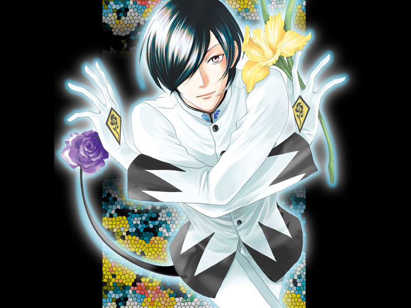 kurosu jun, atlus, persona, persona 2, tagme, flower, gloves, male focus, solo