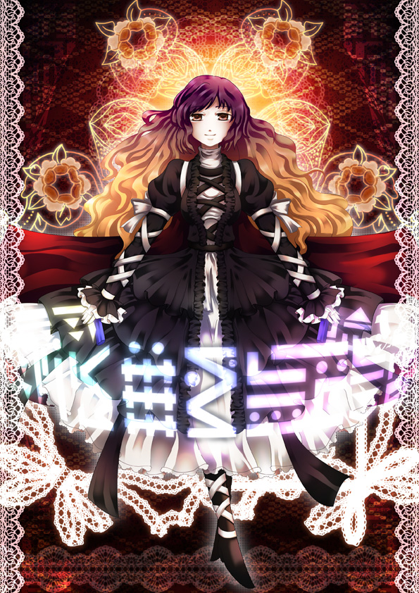 akatsuki taku, akatuki taku, renkon, hijiri byakuren, touhou, bad id, bad pixiv id, 1girl, dress, female focus, gradient hair, long hair, multicolored hair, solo, yellow eyes