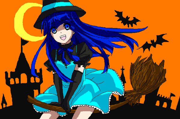 ecirtaeb, moeou, furude rika, higurashi no naku koro ni, 00s, 1girl, female focus, solo, witch