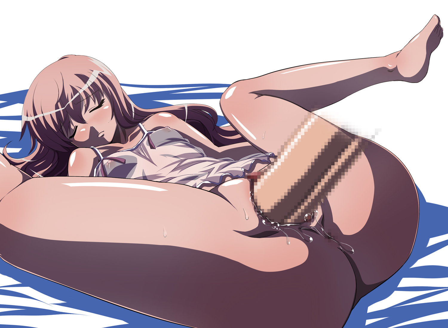 asu hare, louise francoise le blanc de la valliere, zero no tsukaima, 00s, 1girl, bottomless, censored, legs up, missionary, pink hair, sex, vaginal