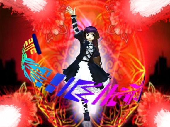 hijiri byakuren, party castle, touhou, bad id, bad pixiv id, 1girl, 3d, female focus, gradient hair, long hair, multicolored hair, solo, sorcerer's sutra scroll