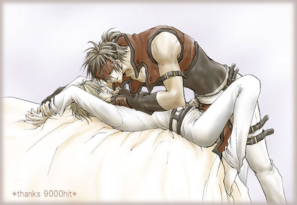 ky kiske, sol badguy, arc system works, guilty gear, blonde hair, brown hair, male focus, yaoi