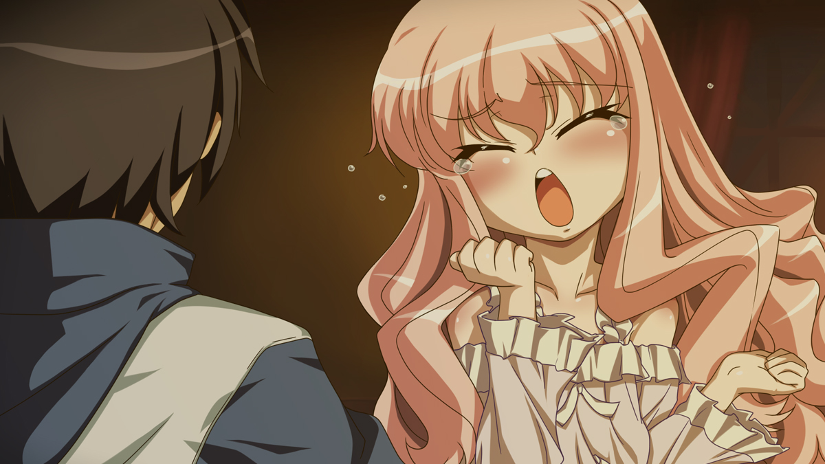 craft108, hiraga saito, louise francoise le blanc de la valliere, zero no tsukaima, 00s, camisole, pink hair, tears