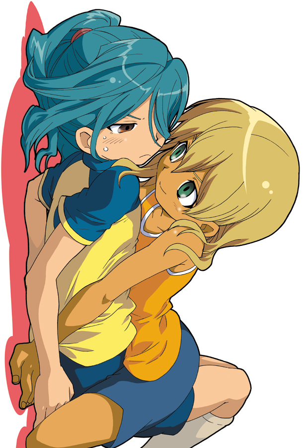 kazemaru ichirouta, miyasaka ryou, inazuma eleven, inazuma eleven (series), 00s, 2boys, androgynous, blonde hair, male focus, multiple boys, shota, trap, trap on trap, yaoi