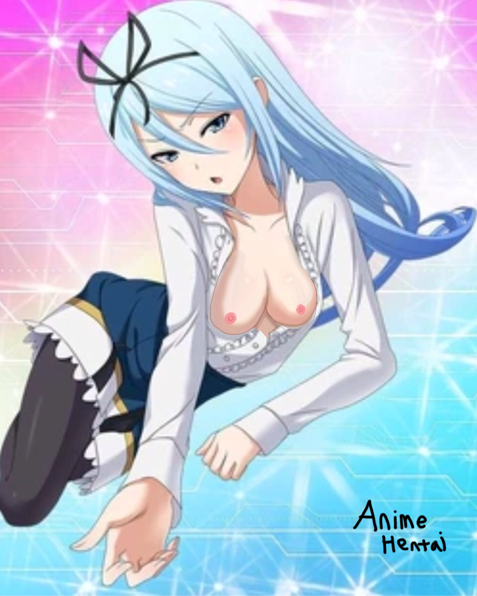 krulcifer einfolk, non-web source, third-party edit, blue eyes, breasts, solo