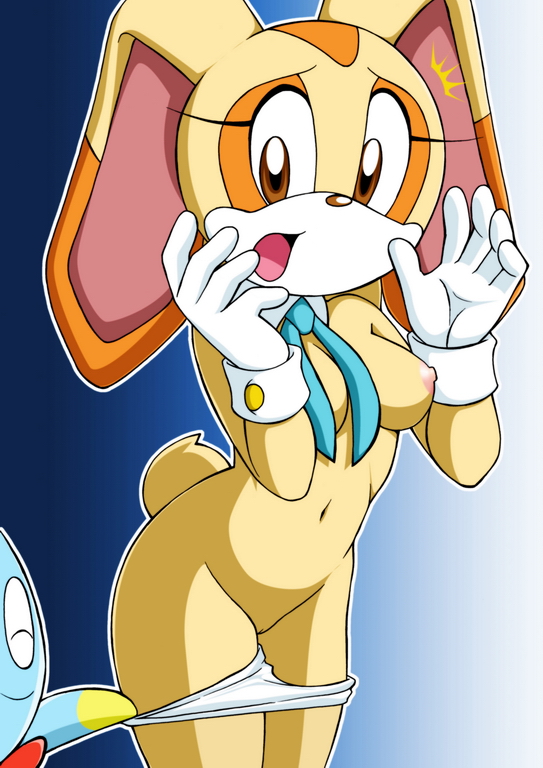 nagano tenzen, cream the rabbit, sonic (series), animal ears, furry, nude, rabbit ears