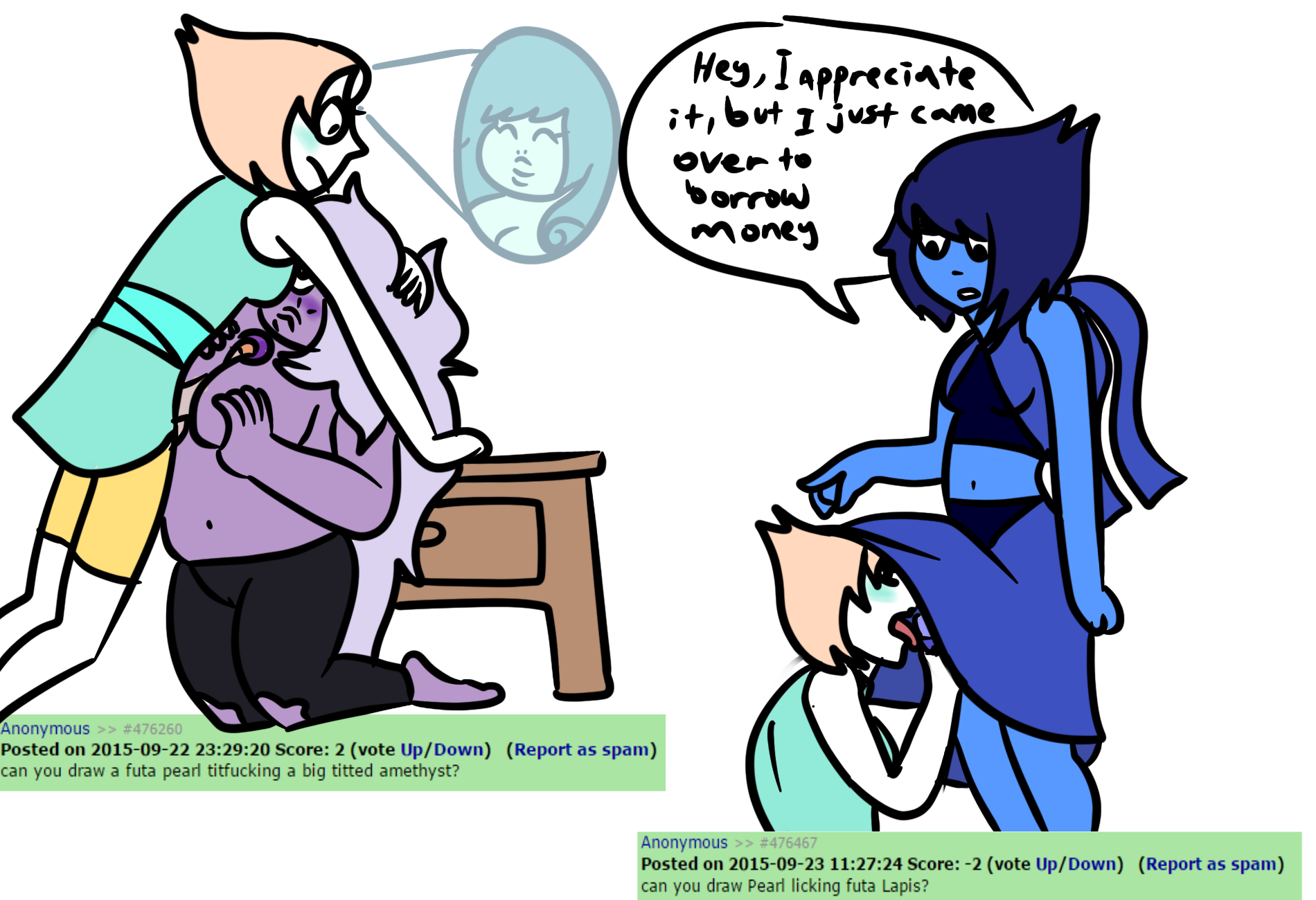 Rule34 – If it exists, there is porn of it / amethyst (steven universe), gem (species), lapis lazuli (steven universe), pearl (steven universe) / 508616