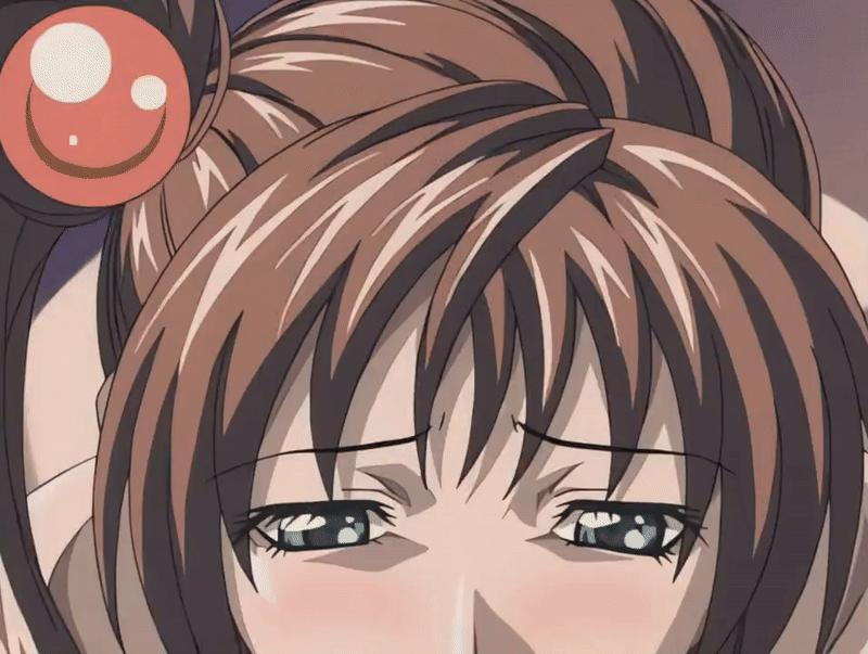 imari kurumi, minase taki, bible black, bible black night of the walpulgiss, animated, animated gif, tagme, 00s, 1boy, 1girl, 2003, blush, breasts, brown hair, fellatio, hair ornament, hetero, large breasts, long hair, nude, oral, penis, ponytail, pubic hair, side ponytail, uncensored, veins, veiny penis
