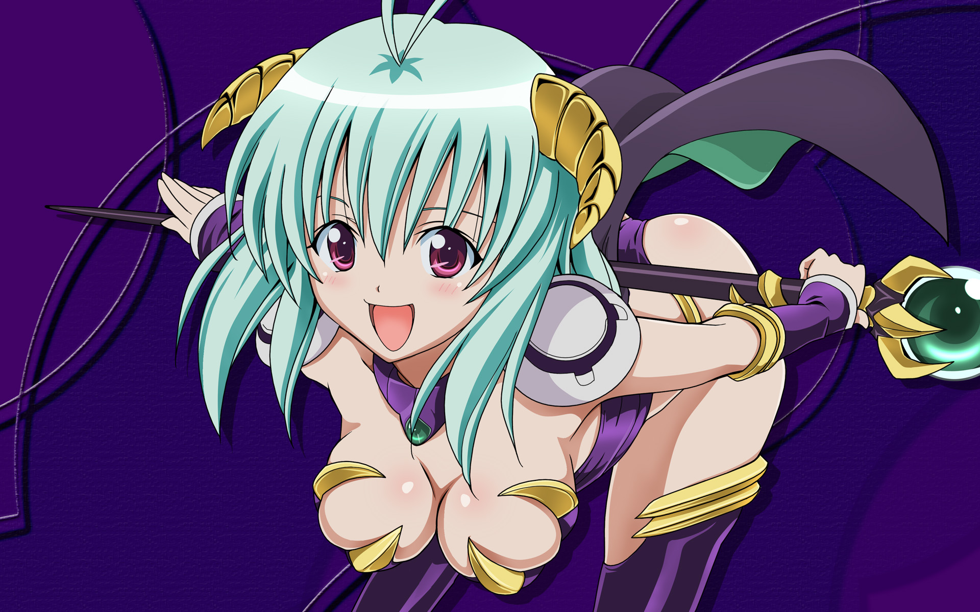 run elsie jewelria, to love-ru, highres, tagme, 00s, blush, green hair, long hair, smile