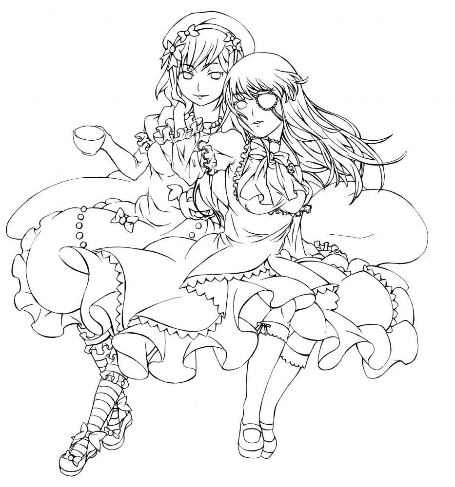 ecirtaeb, moeou, frederica bernkastel, lambdadelta, umineko no naku koro ni, 00s, dress, eyepatch, greyscale, monochrome, witch