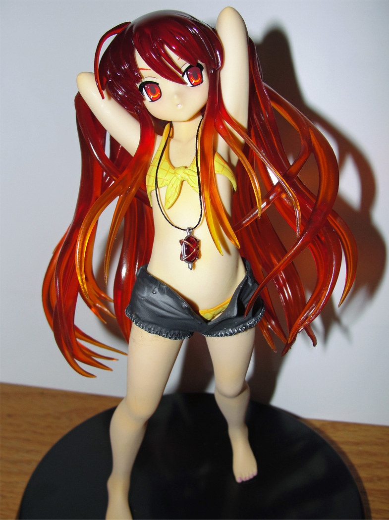 shakugan no shana, 00s, figure, long hair, panties, red hair, shorts, underwear
