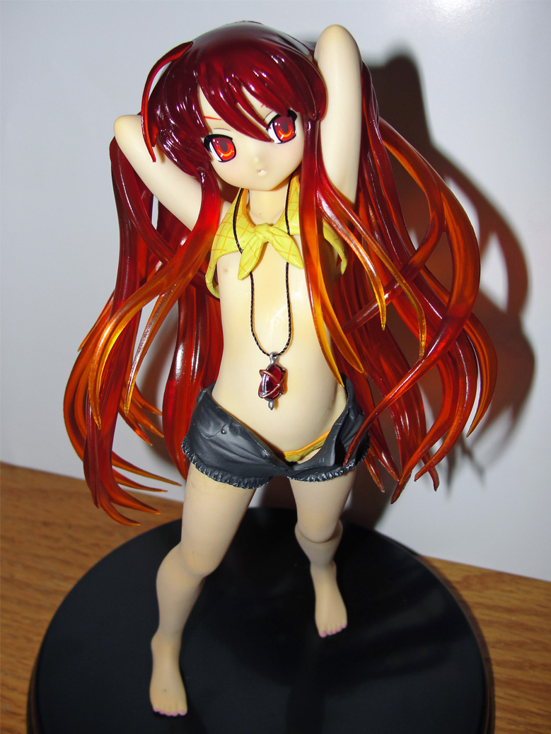 shana, shakugan no shana, 00s, barefoot, figure, loli, long hair, nipples, panties, red hair, shorts, underwear