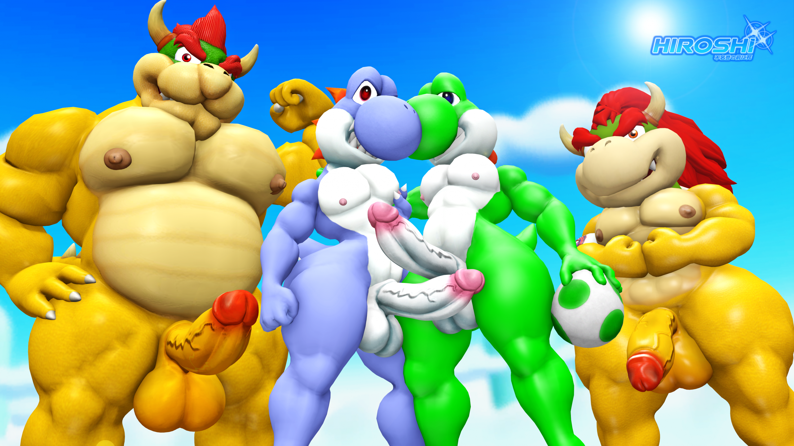 Rule34 – If it exists, there is porn of it / boshi, bowser, bowser jr., green yoshi, koopa, yoshi / 9892102
