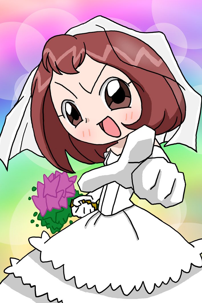 kudo mutsumi, kudou mutsumi, ojamajo doremi, 1girl, child, dress, female focus, solo, wedding dress