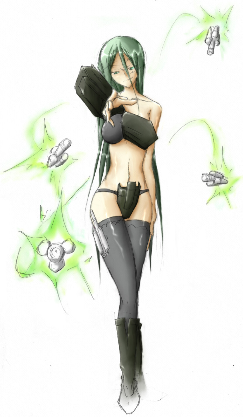 novemdecuple, bismuth (armored core), armored core, armored core: for answer, fromsoftware, highres, green hair, mecha musume, missile