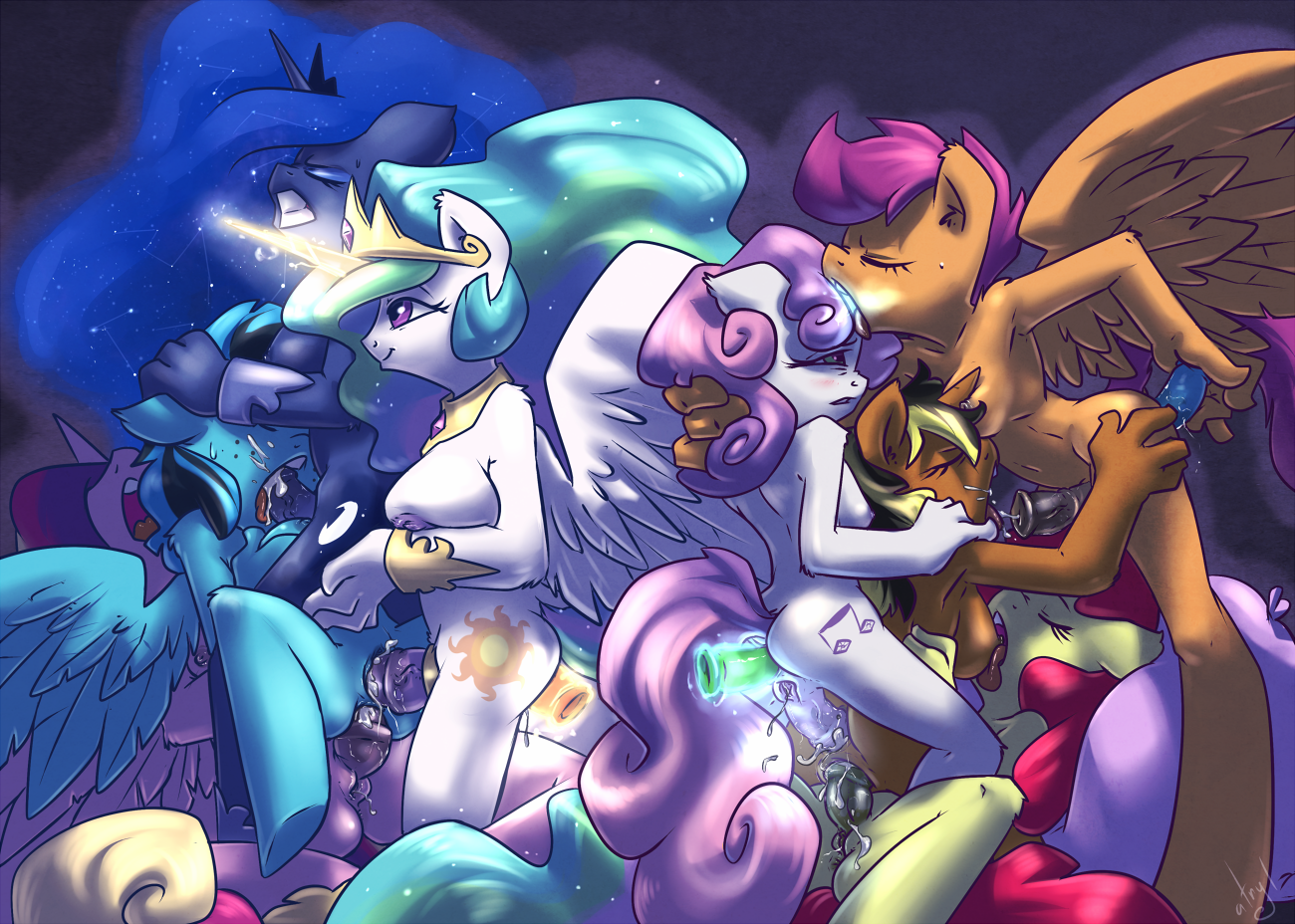 Rule34 – If it exists, there is porn of it / atryl, apple bloom (mlp), cutie mark crusaders, original character, princess celestia (mlp), princess luna (mlp), scootaloo (mlp), sweetie belle (mlp) / 513207
