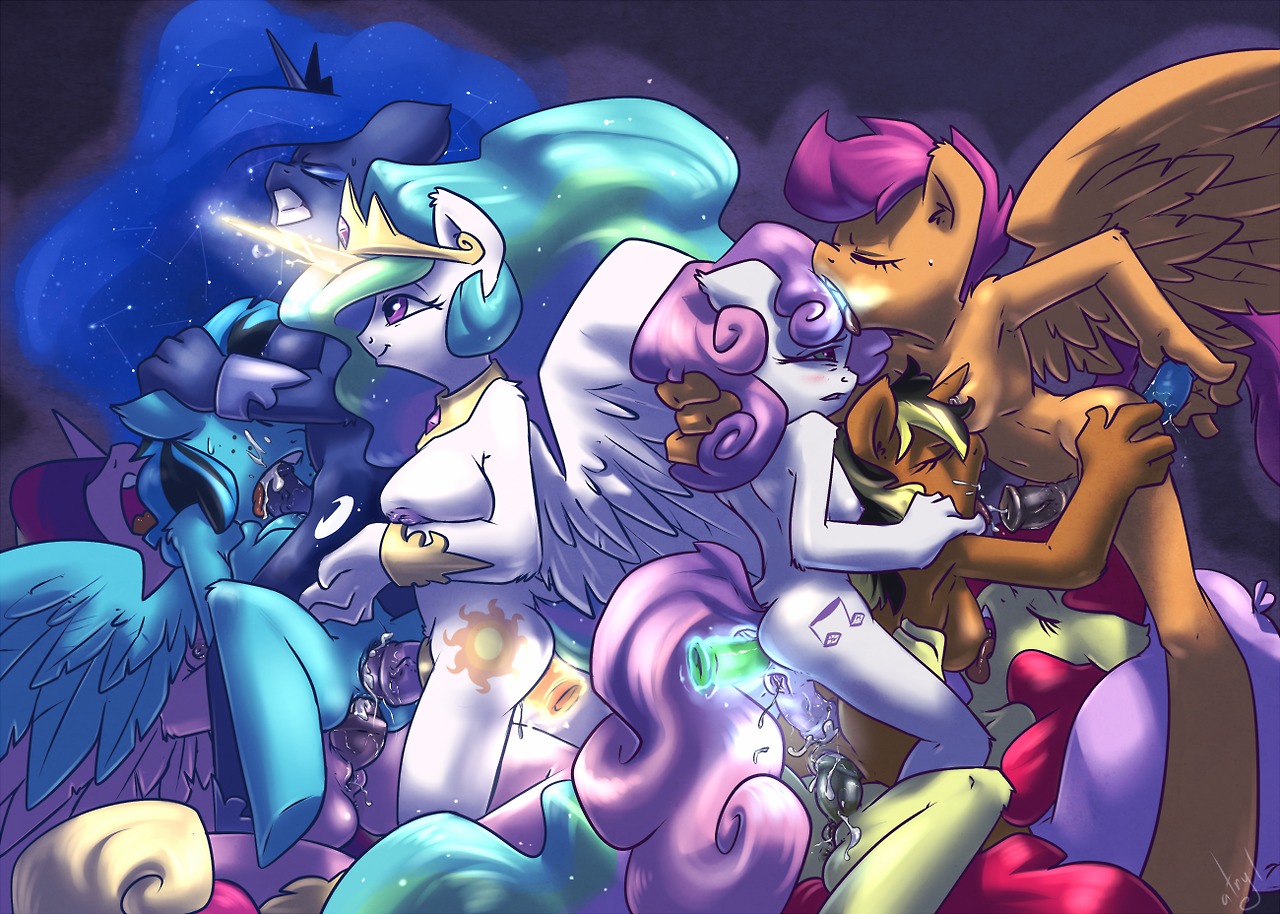 Rule34 – If it exists, there is porn of it / atryl, apple bloom (mlp), cutie mark crusaders, original character, princess celestia (mlp), princess luna (mlp), scootaloo (mlp), sweetie belle (mlp) / 513232