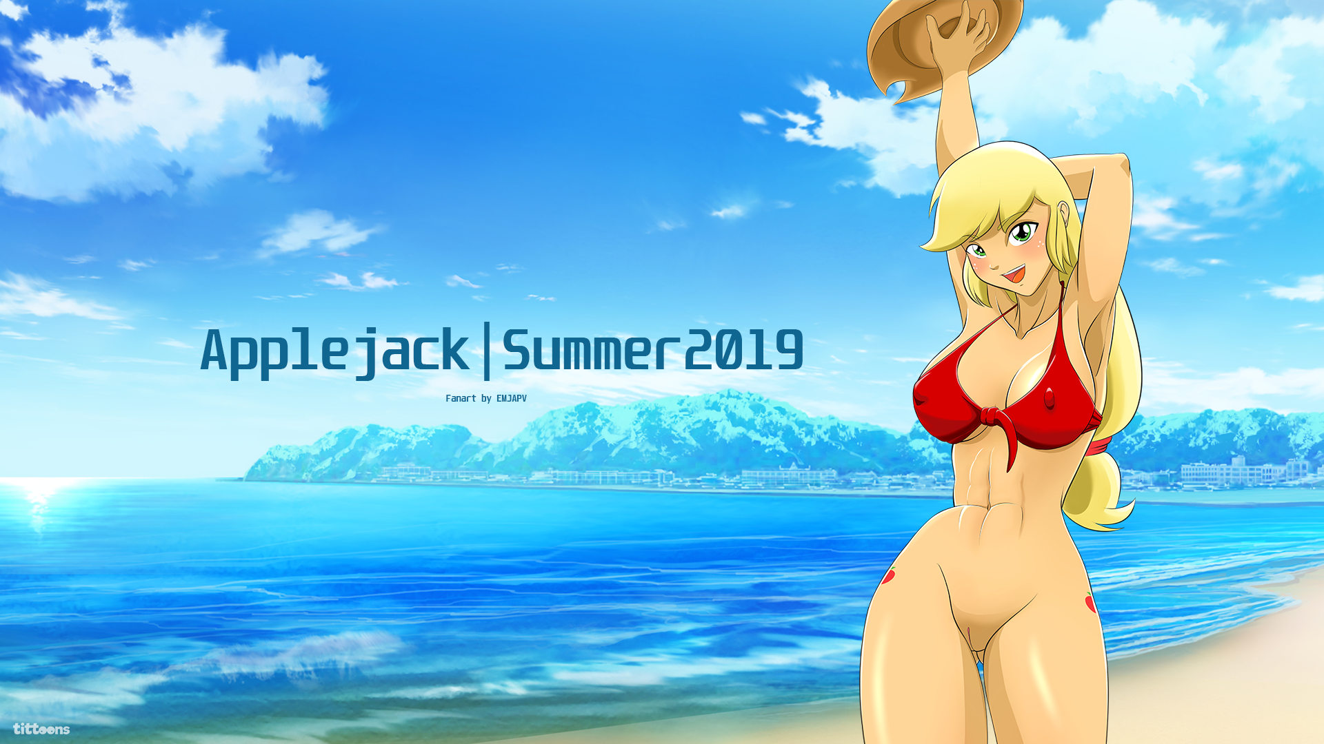 Rule34 – If it exists, there is porn of it / boobieboom, applejack (eg), applejack (mlp) / 10025300