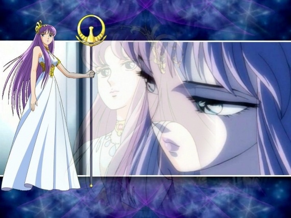 araki shingo, athena, kido saori, saint seiya, tagme, jewelry, long hair, lots of jewelry, purple hair