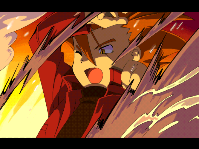 mato, lance (pokemon), nintendo, pokemon, pokemon adventures, pokemon rgby, pokemon special anime, bad id, bad pixiv id, 1990s (style), 1boy, explosion, letterboxed, male focus, retro artstyle, solo