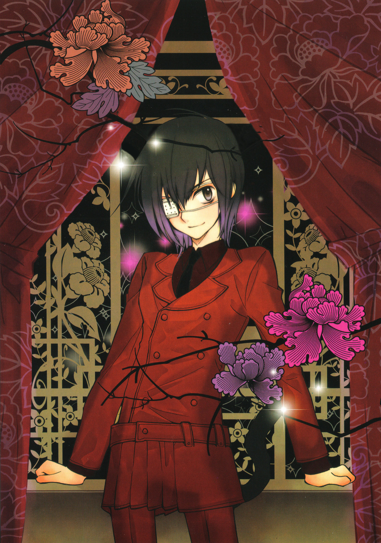 aoyagi ritsuka, loveless, highres, third-party edit, 00s, eyepatch, male focus, solo, tail