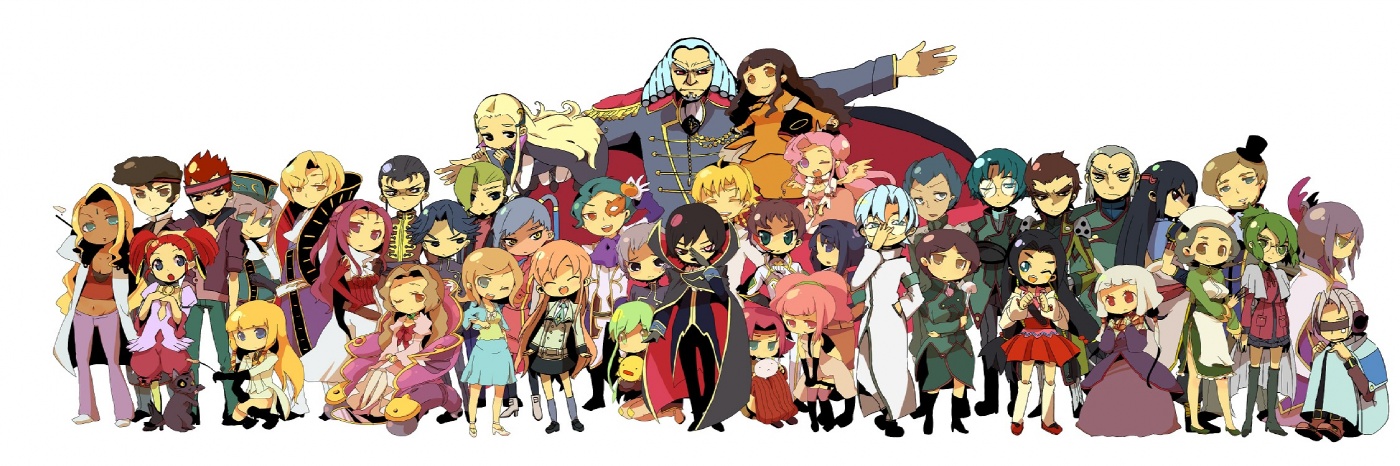 azuma seiji, anya alstreim, arthur (code geass), asahina shougo, c.c., carline le britannia, cecile croomy, charles zi britannia, cheese-kun, chiba nagisa, cornelia li britannia, diethard ried, euphemia li britannia, gilbert guilford, gino weinberg, guinevere su britannia, jeremiah gottwald, kannon maldini, kouzuki kallen, kururugi suzaku, lelouch vi britannia, li xingke, lloyd asplund, mao (code geass), marianne vi britannia, milly ashford, monica kruszewski, nina einstein, nunnally vi britannia, odysseus eu britannia, ohgi kaname, rakshata chawla, rivalz cardemonde, rolo lamperouge, ryoga senba, schneizel el britannia, senba ryoga, shinozaki sayoko, shirley fenette, sumeragi kaguya, tamaki shin'ichirou, tianzi, toudou kyoushirou, urabe kousetsu, v.v., villetta nu, zero (code geass), code geass, silver hair, uniform, annotated, long image, wide image, absolutely everyone, adjusting glasses, angel wings, black hair, blonde hair, blue eyes, brown eyes, brown hair, cape, closed eyes, cyborg, dark skin, everyone, eyepatch, facial mark, food, forehead mark, fruit, glasses, green eyes, green hair, halo, hat, headband, kneeling, maid, midriff, military, military uniform, orange (fruit), orange hair, pink hair, purple eyes, purple hair, red eyes, red hair, school uniform, short hair, skirt, twintails, wheelchair, wings, wink, yellow eyes