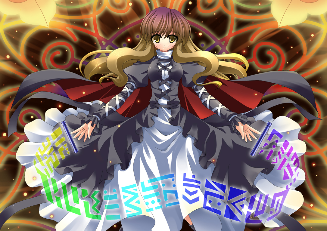 rappa (rappaya), hijiri byakuren, touhou, 1girl, female focus, gradient hair, multicolored hair, solo, sorcerer's sutra scroll, yellow eyes