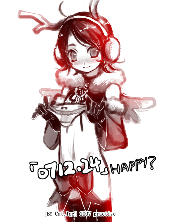 larsa ferrinas solidor, final fantasy, final fantasy xii, 00s, 1boy, antlers, bottomless, bow, crossdressing, crossdressing (mtf), earmuffs, gloves, horns, male focus, monochrome, navel, panties, short hair, shota, solo, standing, thighhighs, trap, underwear, wings