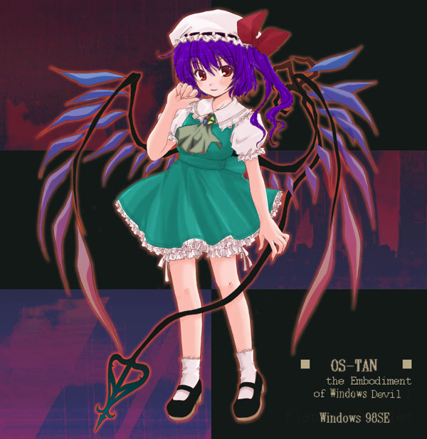 98se-tan, flandre scarlet, embodiment of scarlet devil, os-tan, touhou, cosplay, crossover, flandre scarlet (cosplay), solo